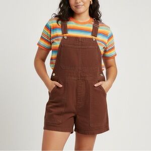Big Bud Press Overalls Shortalls Shorts Brown Fudgesicle XS